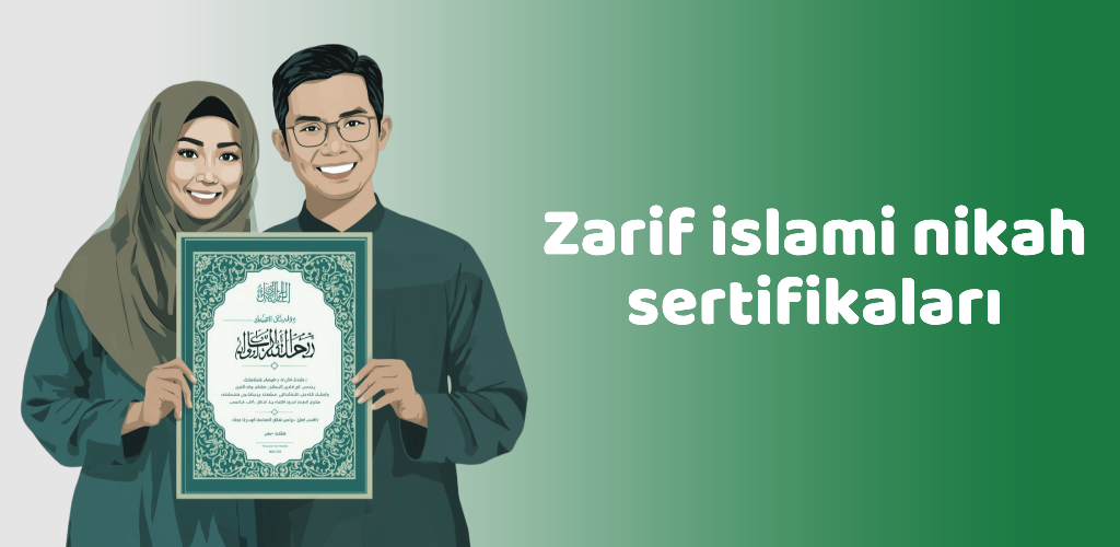 AQD uygulaması: telefonda İslami düğün sertifikası tasarımları